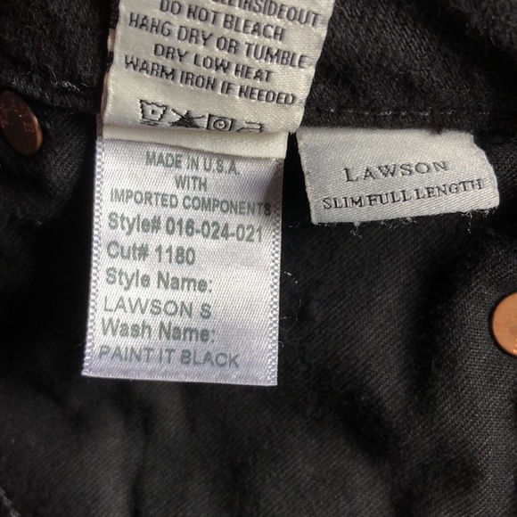 Trave Lawson Slim Full Length Pant Jeans Paint It Black Size 28 - Picture 13 of 15
